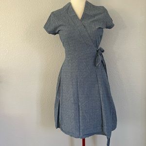 Shabby apple chambray print wrap dress